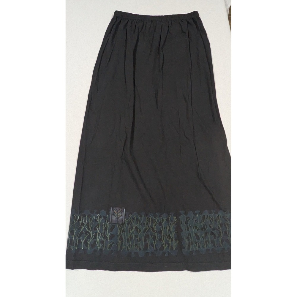 Blue Fish Clothing Maxi Skirt Womens 2 Black Excellent Lagenlook Garden USA 2000